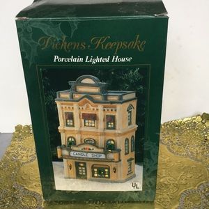 Dickens vintage 1990s Keepsake Porcelain lighted house, Candle Shop